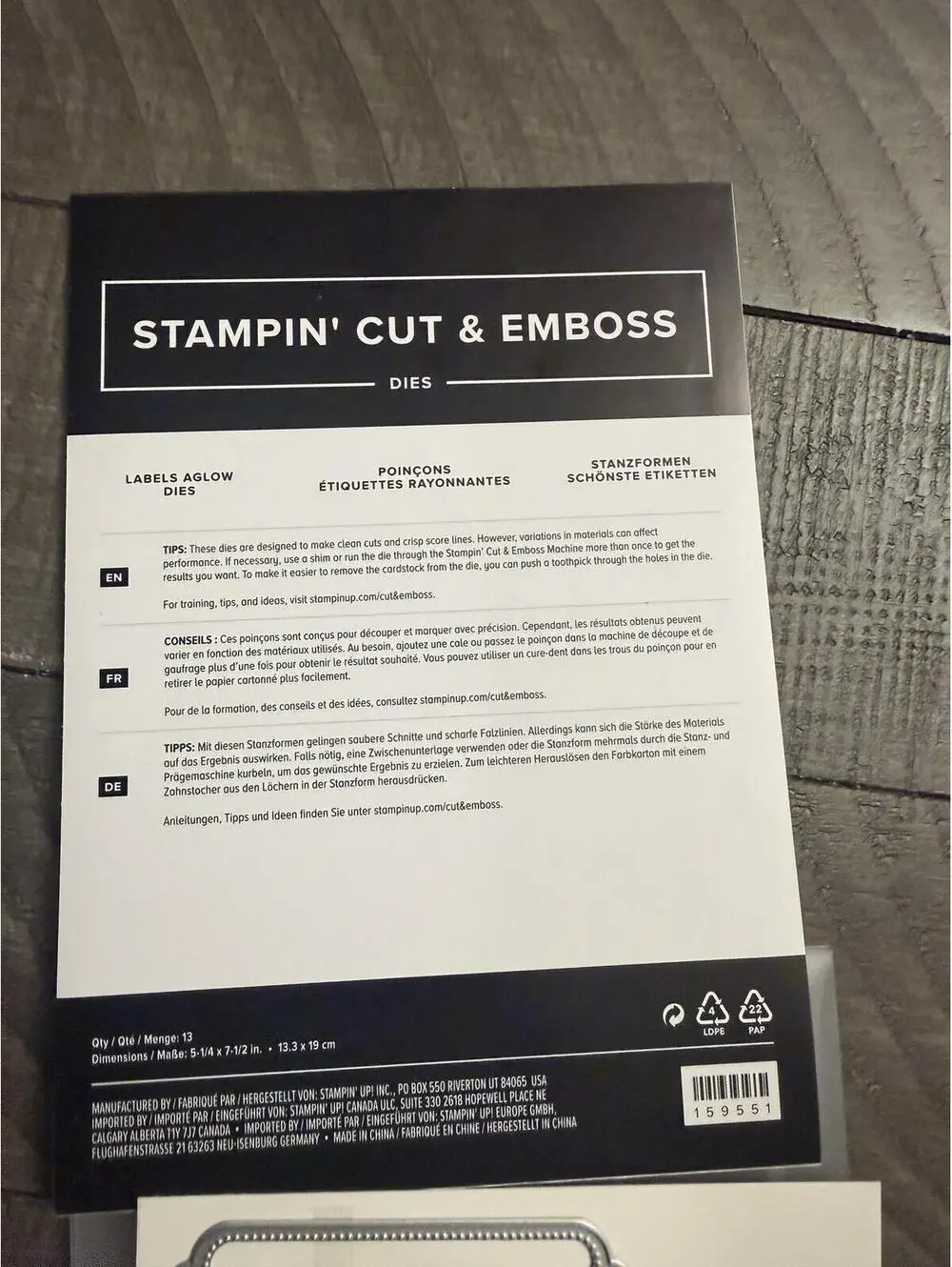 Stampin’ Up Labels Aglow Dies die cut set